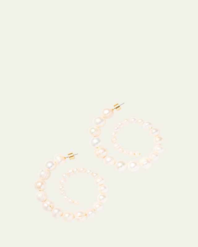 Bordeaux Pearl Hoop Earrings